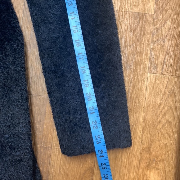 TRINA TURK Amelia Wrap Coat Shawl Hooded Wool Alpaca Blend Pea Coat In Navy Blue - Picture 17 of 17